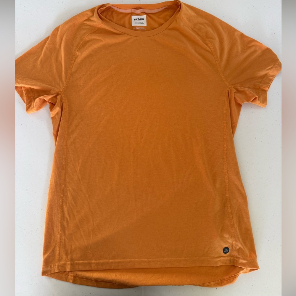 Prana Orange Short Sleeve Crew Tee